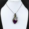 Purple Fire Labradorite Pendant Copper Wire Wrapped Gemstone Pendant Handmade Copper Jewelry Designer Pendant Wire Wrap Jewelry Gift For Him