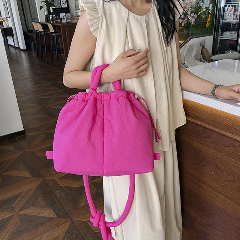Lässige große Puffer-Tragetasche Designer-gepolsterte Nylon-Handtaschen für Damen mit geknotetem Riemen Schulter-Crossbody-Taschen Warm
