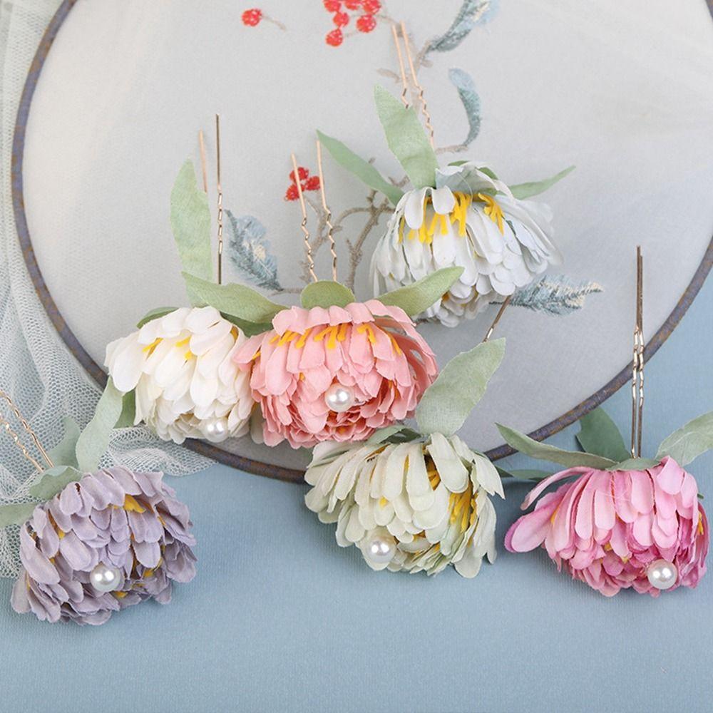 

For Women Hair Clip Chinese Style Headwear Hair Accessories Set U Shape Hair Sticks Flower Hairpin