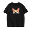 Puppy Tshirt Black Short Sleeve Line Outline Womens Artistic Casual Fashion Wear Tshirts