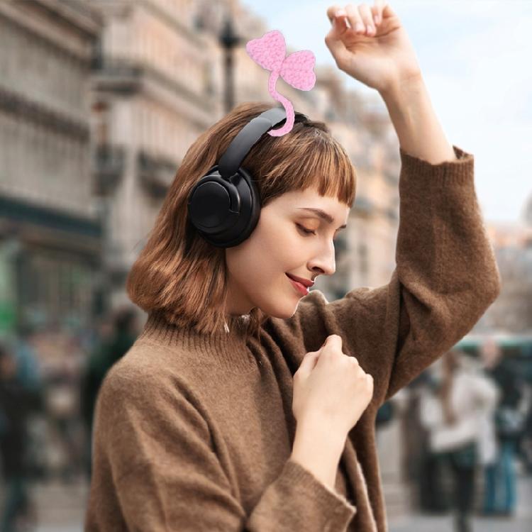 Creative Knitted Crochet Leaf Sprout Data Cable Straps Cute Headphone Accessory