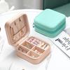 Compact Travel Jewelry Box with Flip-Top for Ring and Earring Storage
