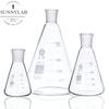 1 Stück Labor 25ml bis 2000ml hohes Borosilikatglas Spiralhals mit Standardschliff 19# 24# 29# Dreihalskolben Erlenmeyerkolben