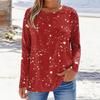Women's T-shirt 3D printing small floral print fashion long-sleeved round neck regular top holiday weekend spring and autumn