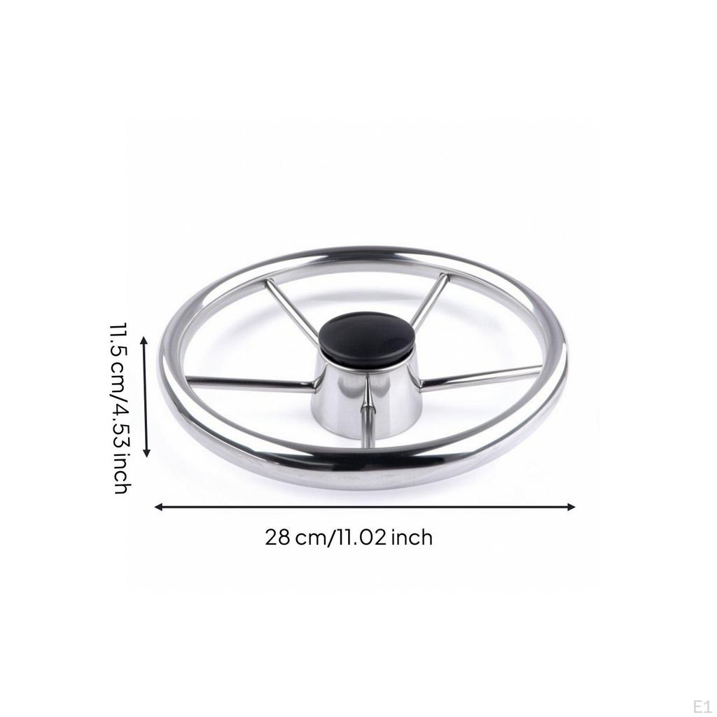Chrome-Finished Five-Spoke Steering Wheel 11-Inch Boat Polished