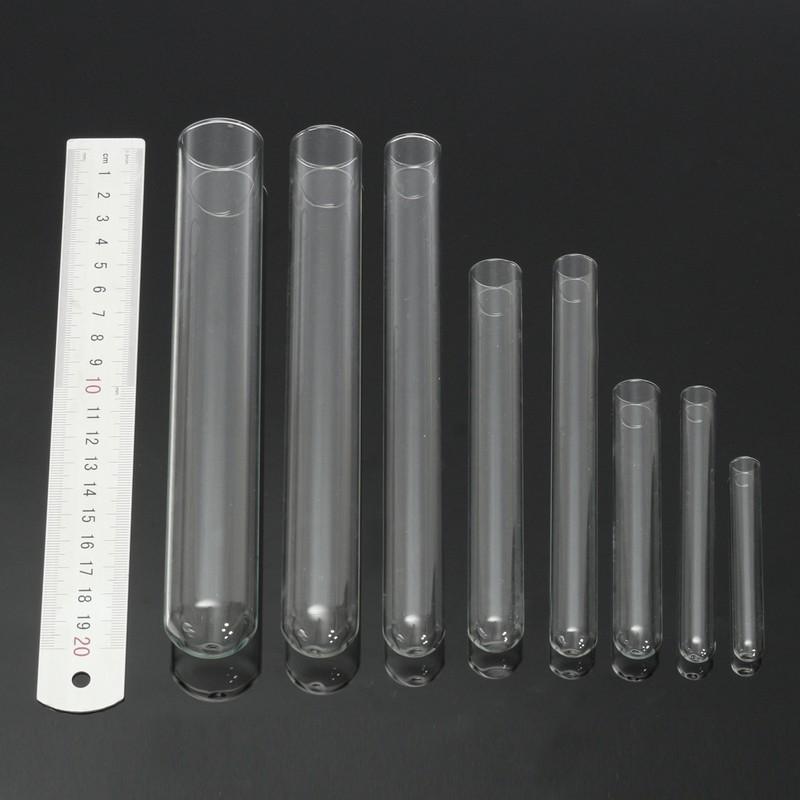 5Pcs 75/100/150/200mm Pyrex Glass Blowing Tubes 3/4 /6/8Inch Long Thick Wall Test Tube