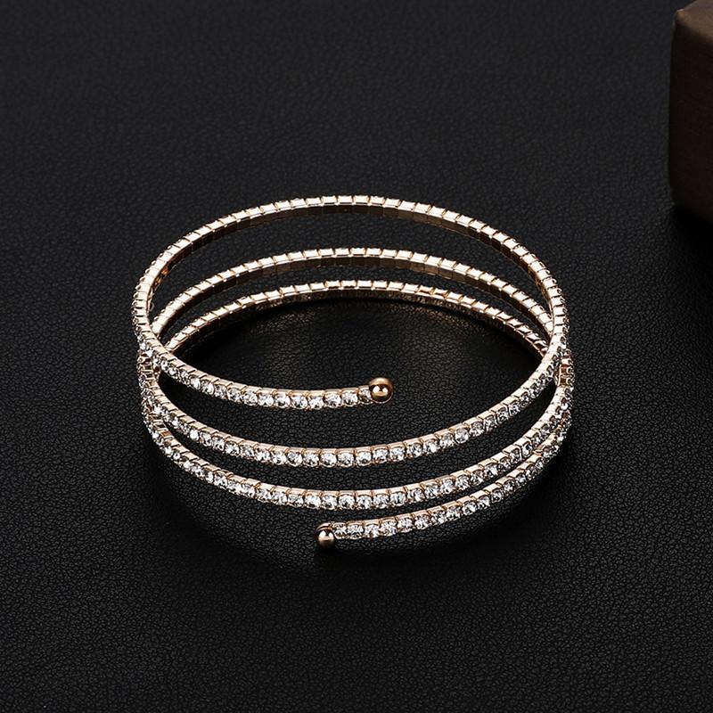 Bridal multi-layer grab chain bracelet elastic full diamond bracelet bridal crystal rhinestone bracelet wedding jewelry