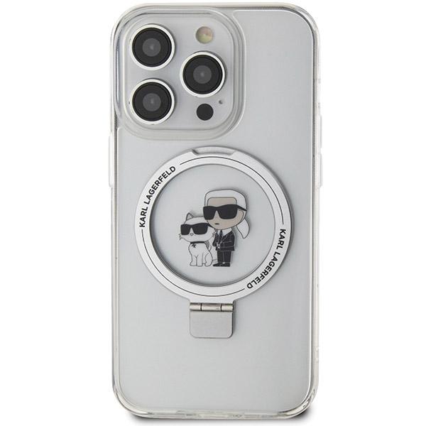 Etui Do iPhone 13 Pro Max Karl Lagerfeld Ring Stand MagSafe Białe