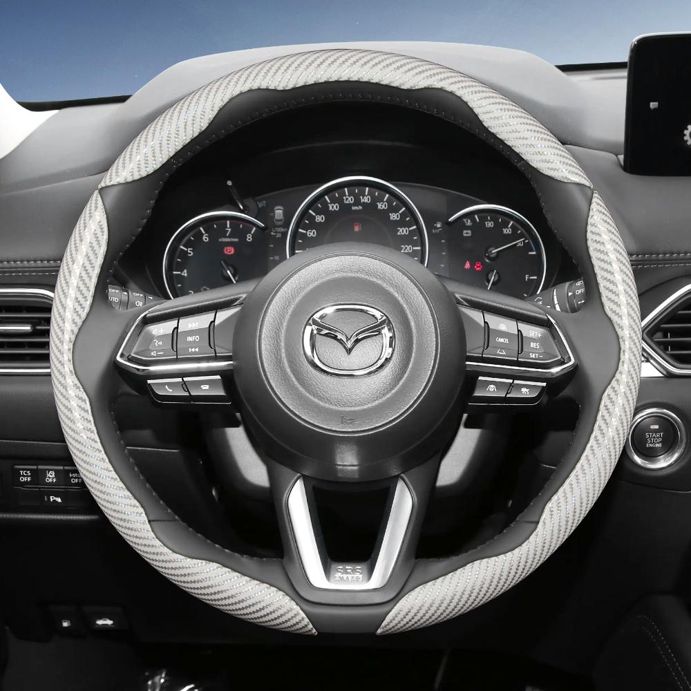 Geeignet für Mazda Lenkradabdeckung mit Carbonfaser-Textur, segmentiertes Schnellverschluss-Design, langlebig, für Cx-