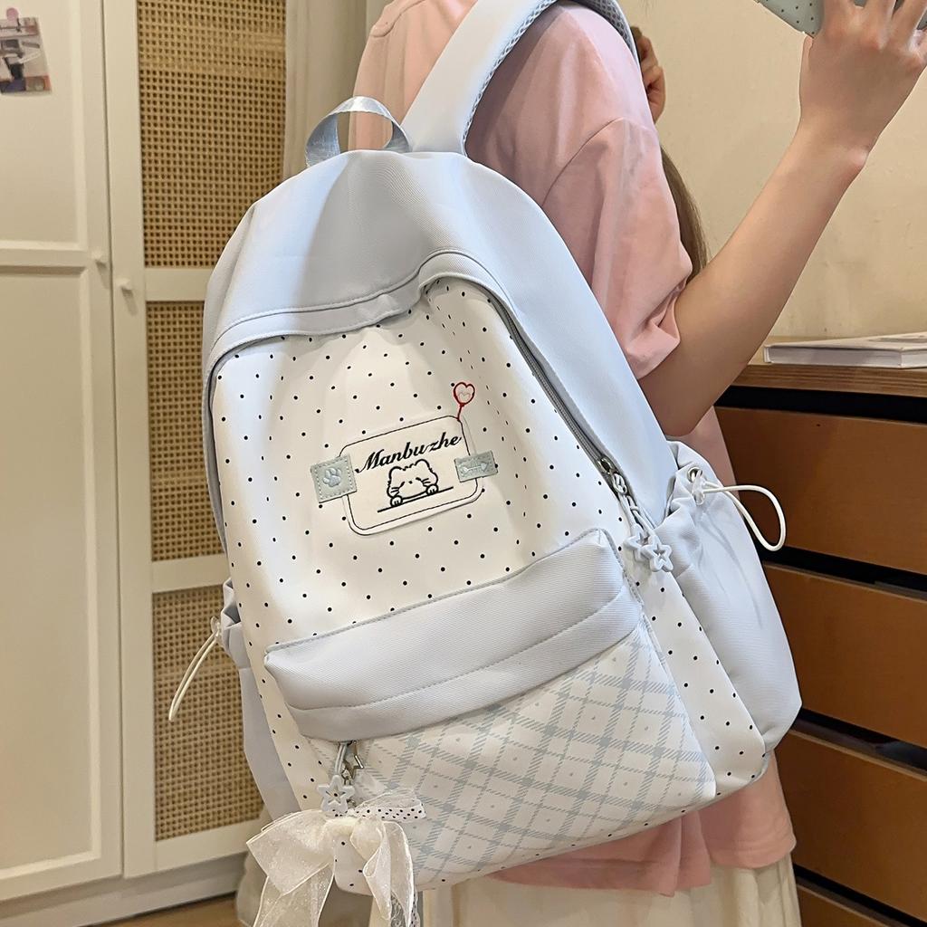 Schoolbag New Cute Cat Backpack Female Elementary School Bag Large Capacity Simple Commuter Backpack Junior High School Student