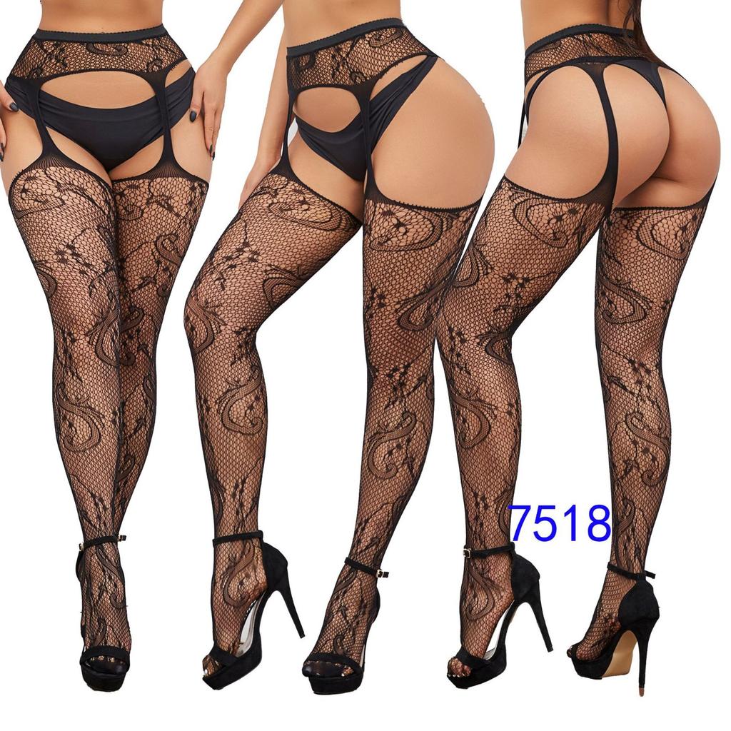Sexy Lingerie Lace Transparent Sling Net Stockings Black Sexy Free Off Waist Fishnet Stockings Non Slip Garter