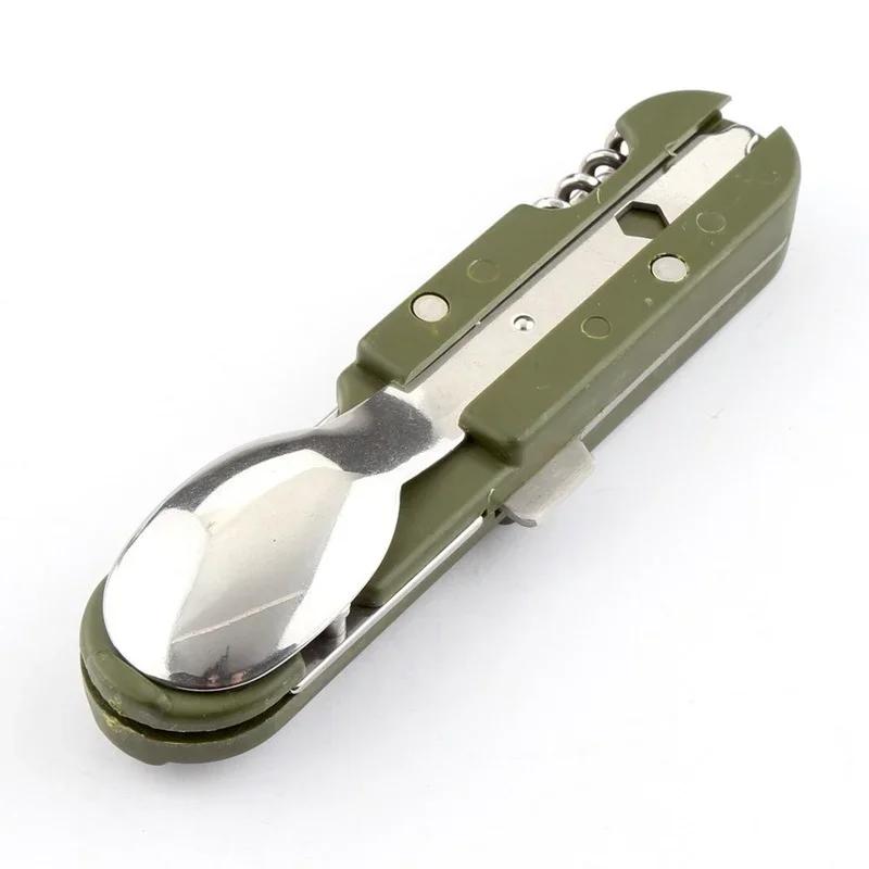 Portable Fork Knife Tableware Tools for Outdoor Camping, Folding and Detachable Combined Stainless Steel Fork Knife for Travel