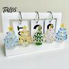 Elegant Office Desk Decor Glazed Glass Christmas Tree Figurine, Handcrafted Ornament Gift for Friends Holiday Display, Colorful Modern Table