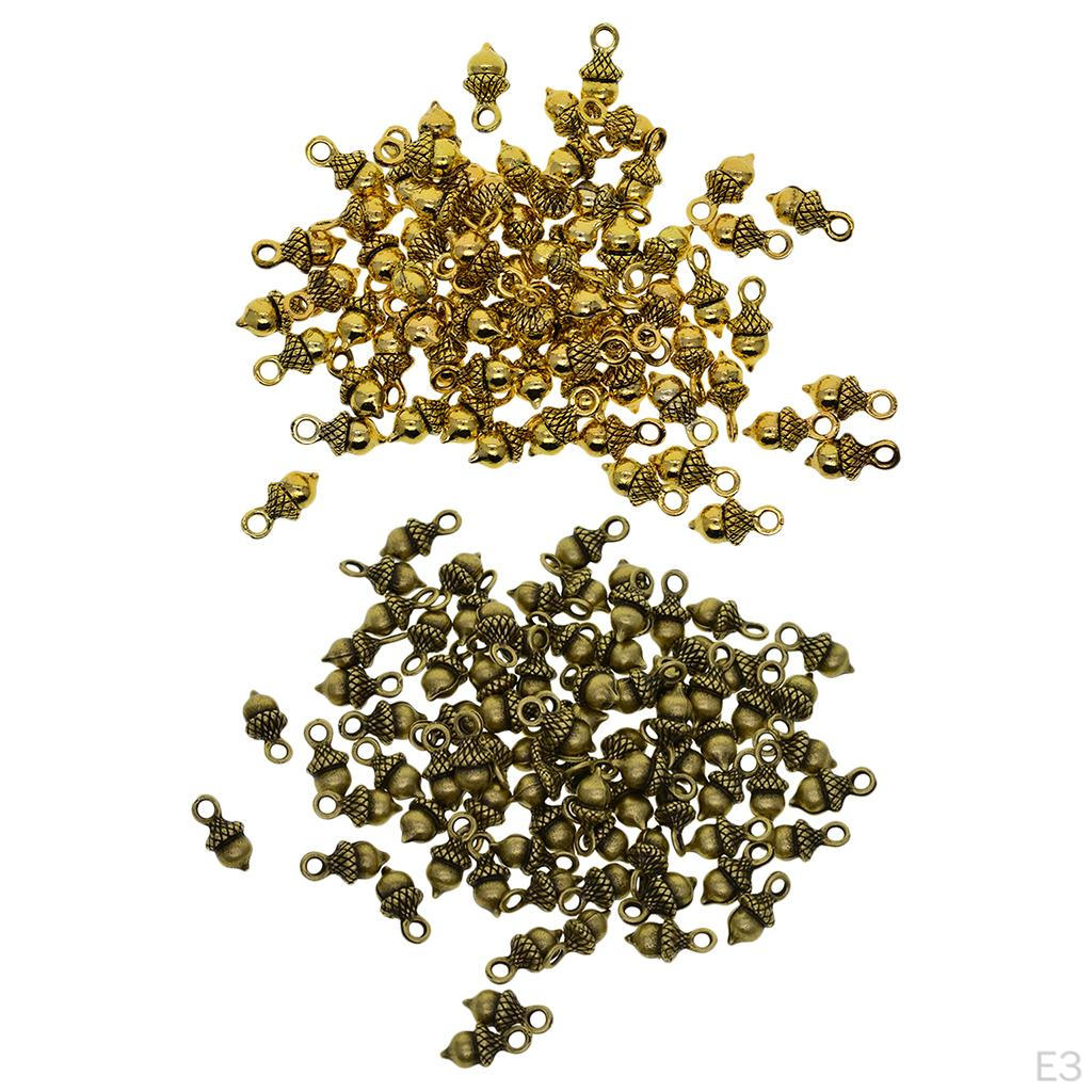 50er-Pack Metall-Frucht-Eichel-Perlen für Anhänger, Armbänder