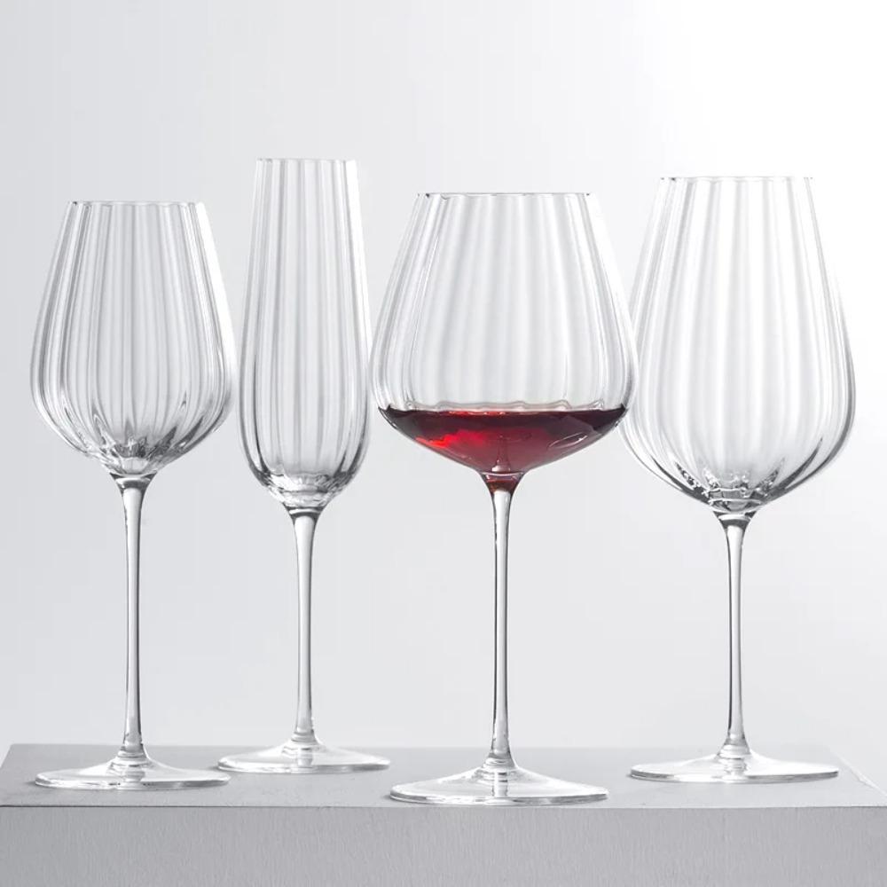 Transparent Corrugated Crystal Glass with High Aesthetic Value Home Wine Glasses Party Champagne Christmas Gifts Light Luxury
