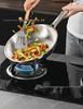 Titanium Dragon Scale Hammer Pattern Flat Bottom Wok with Square Handle, No Coating, Less Oil Smoke, Stainless Steel Steak Frying Pan.