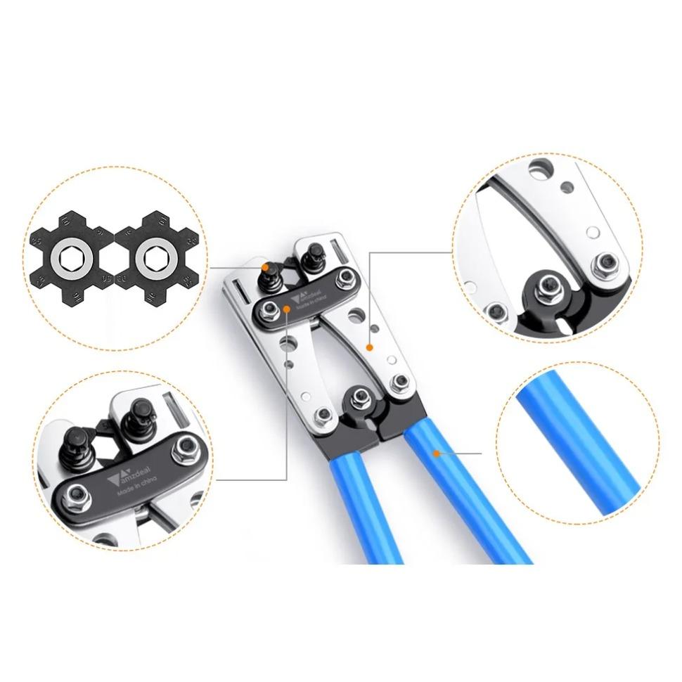 HX-50B Cable Crimping Tool Terminals Crimper Plier Car Auto Copper Ring Terminal Wire Crimp Terminals Soldered Connectors Kit