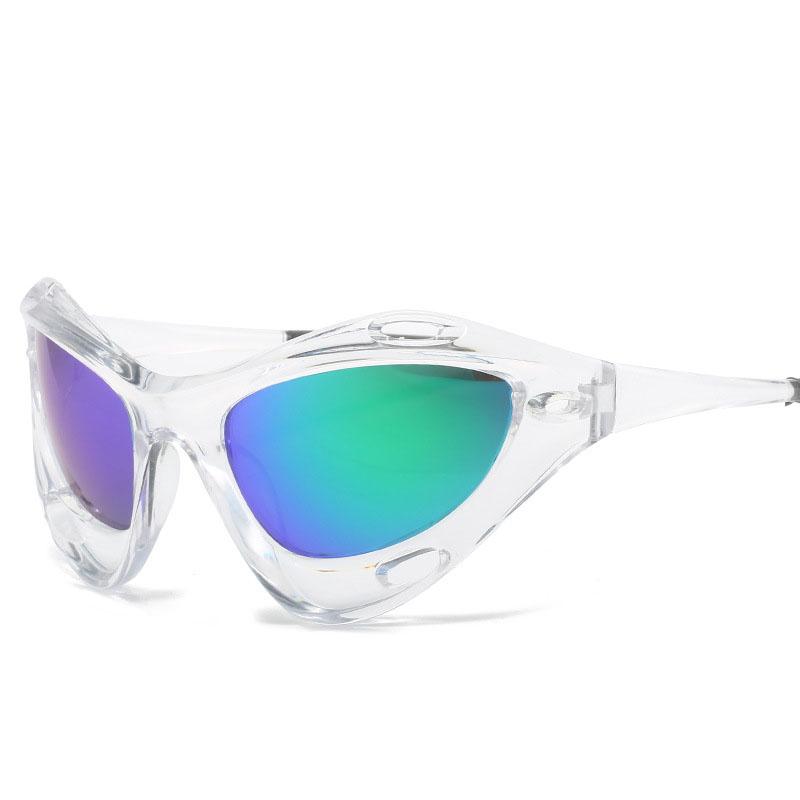 Occhiali da sole stile spaziale Donna Punk Y2K Forma a maschera Occhiali da sole Uomo Donna Occhiali da sole Europei Americani per Donna