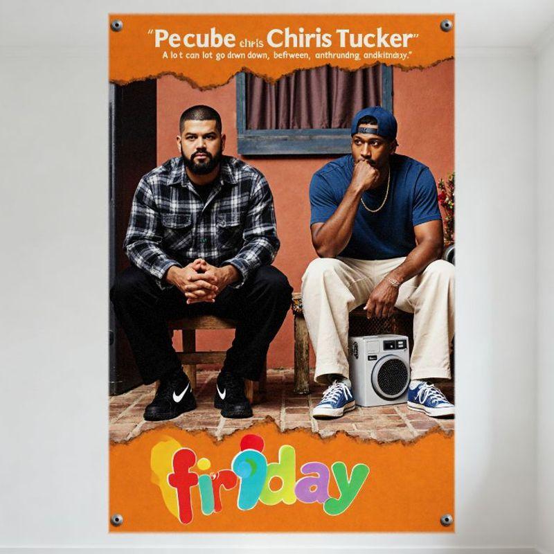 

Friday Movie Poster Metal Tin Sign - Vintage Comedy Plaque with Chris Tucker and Pecube, Wall Decor for Man Cave, Home, Bar, Clu 20x30cm（7.8x11.8inch）