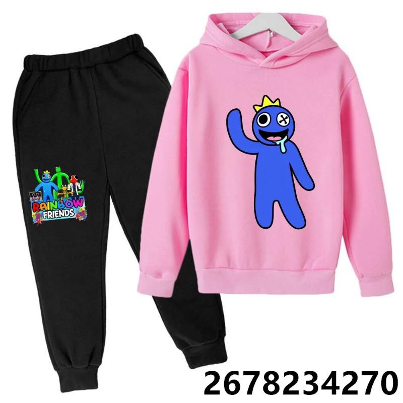 Kids Pullover Hoodie Sets Sweatshirt Boys Girls Anime Tops Kawaii Outwear Sudadera Children Clothes Game Rainbow Friends Hoodies