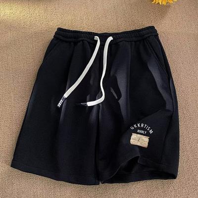 Retro Casual Sweatpants Shorts Men's Summer Loose and Versatile Teen Fashion Sports Five-point Pants