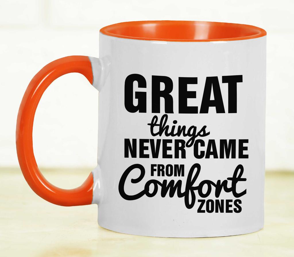 Inkdotpot Great Things Never Came From Comfort Zones 11Oz Ceramic Coffee Mug Inspirational Quotes Gift For Employee Boss Coworkers