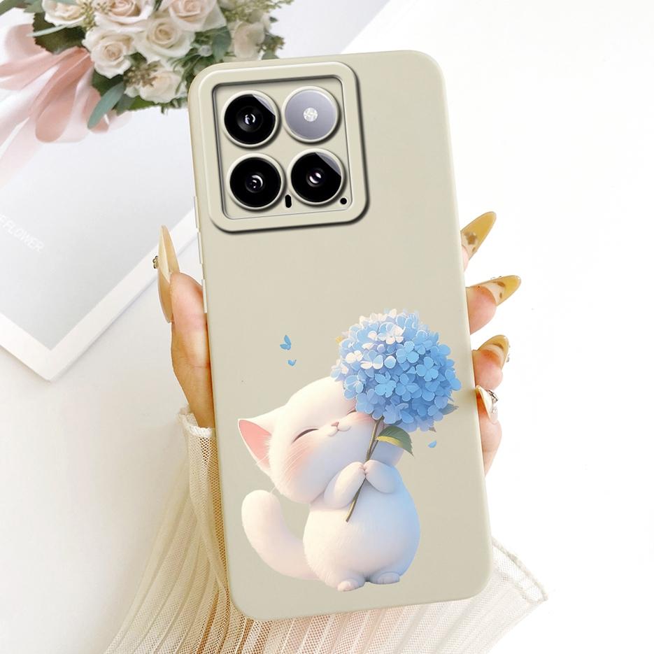 For Xiaomi Mi 14 Pro Case Cool Owl Dragon Painted Cover Soft Silicone Matte Phone Case For Xiaomi 14 Pro Mi14 5G Back Cover Bags