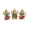 Goddess Laxmi Ganesha Saraswati Idol, Lakshmi Ganesh Murti, Brass - 5 Inches