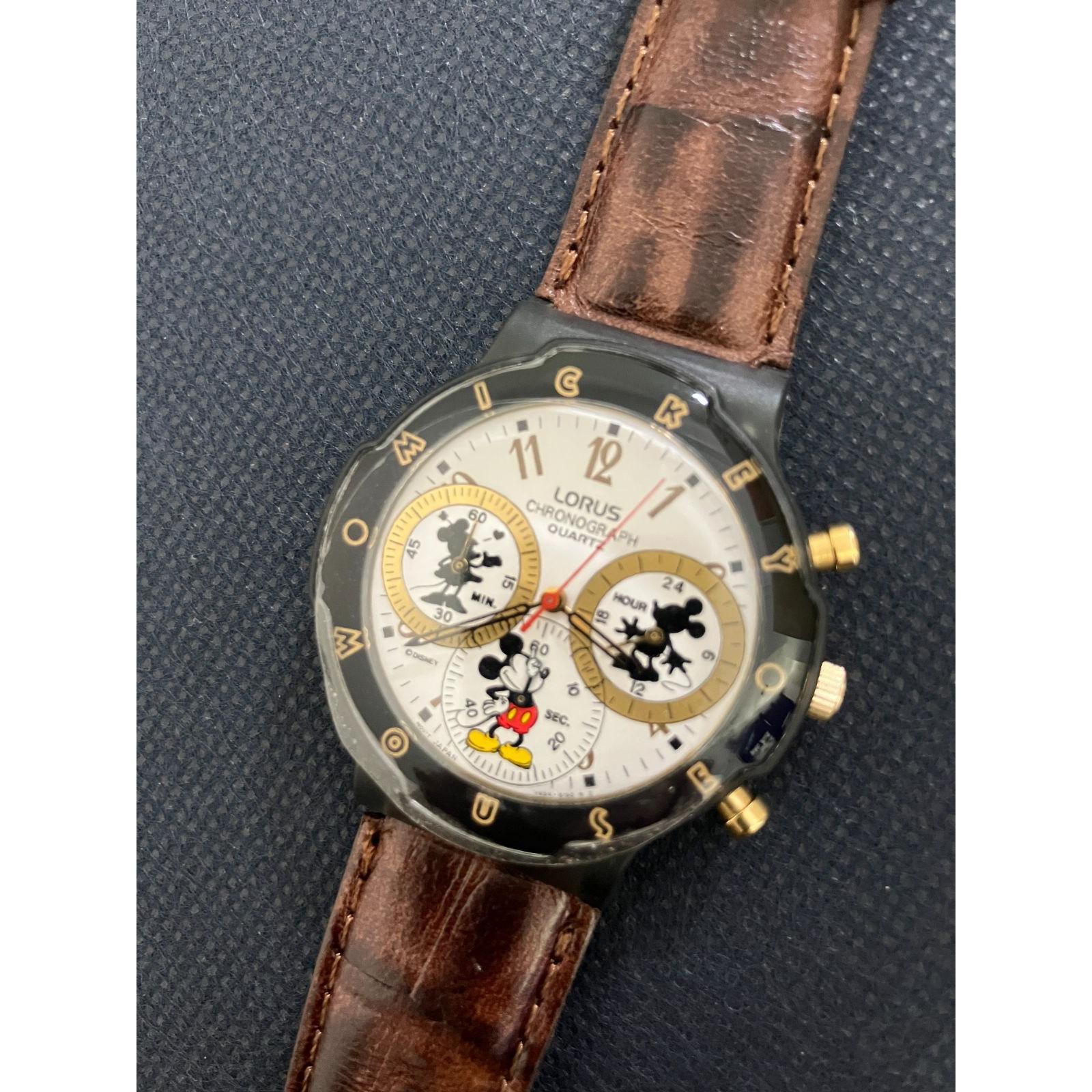 Used [441301067228] Operation not confirmed/Junk LORUS Mickey Chronograph Watch