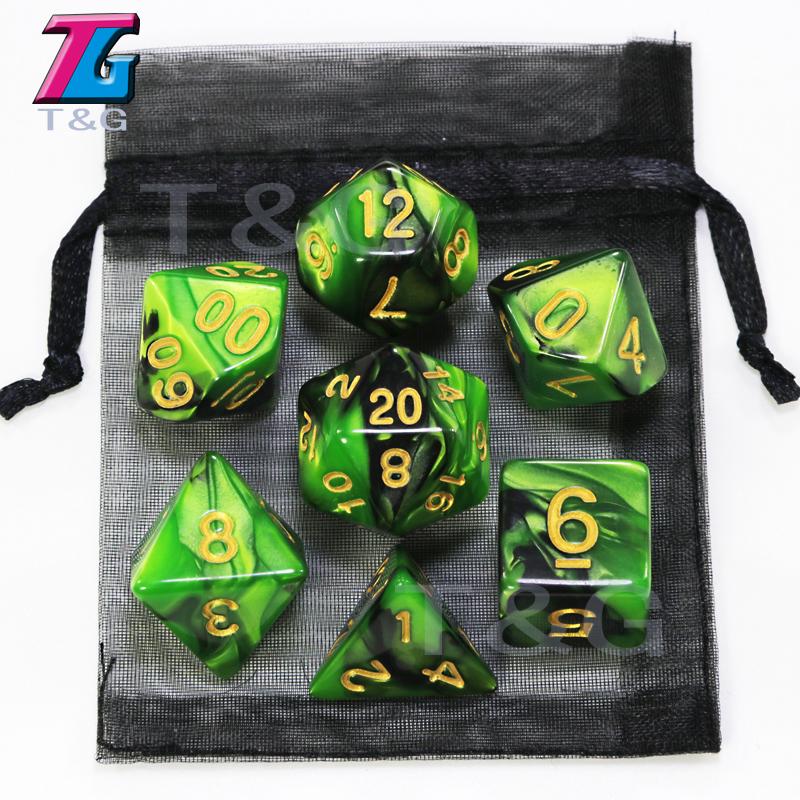 Dice DND Game Dice Role Dice Mixing Colours Dice Collection With Pouch 9 Different Styles Available For Lightweight Toys DND RPG TRPG Games