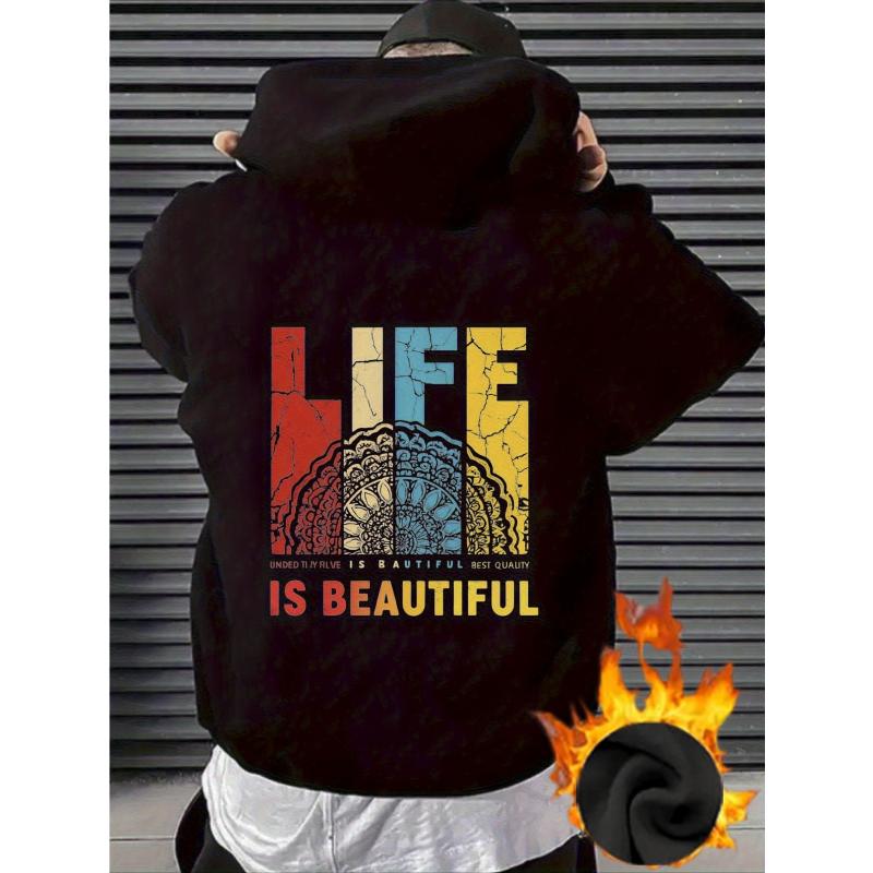 Thermal Polyester Hooded Coat Water-Repellent Warm Camping Jacket S