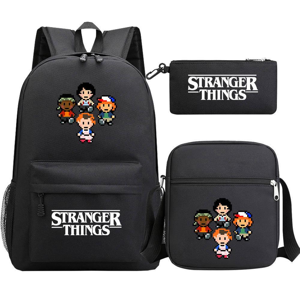 Stranger Things Star Printing Teen Student School Bag Three-Piece Men'S And Women'S Backpack