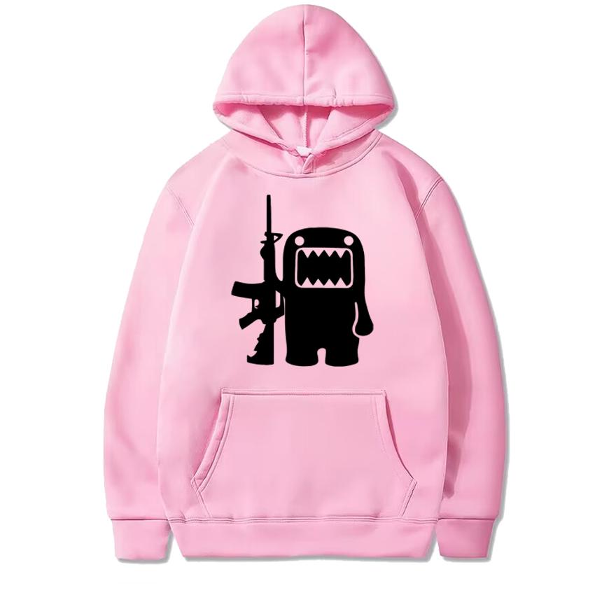 2025 New in Funny Domo Kun AK47 Printed Hoodies Men women harajuku vintage Sweatshirt Unisex Casual Fleece Long sleeve pullovers