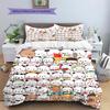 H260212Peach Goma Pattern Bedding,Quilt Set Quilt Cover Pillowcase Home Birthday Gift (1 * duvet cover + 2 * pillowcase, without core)
