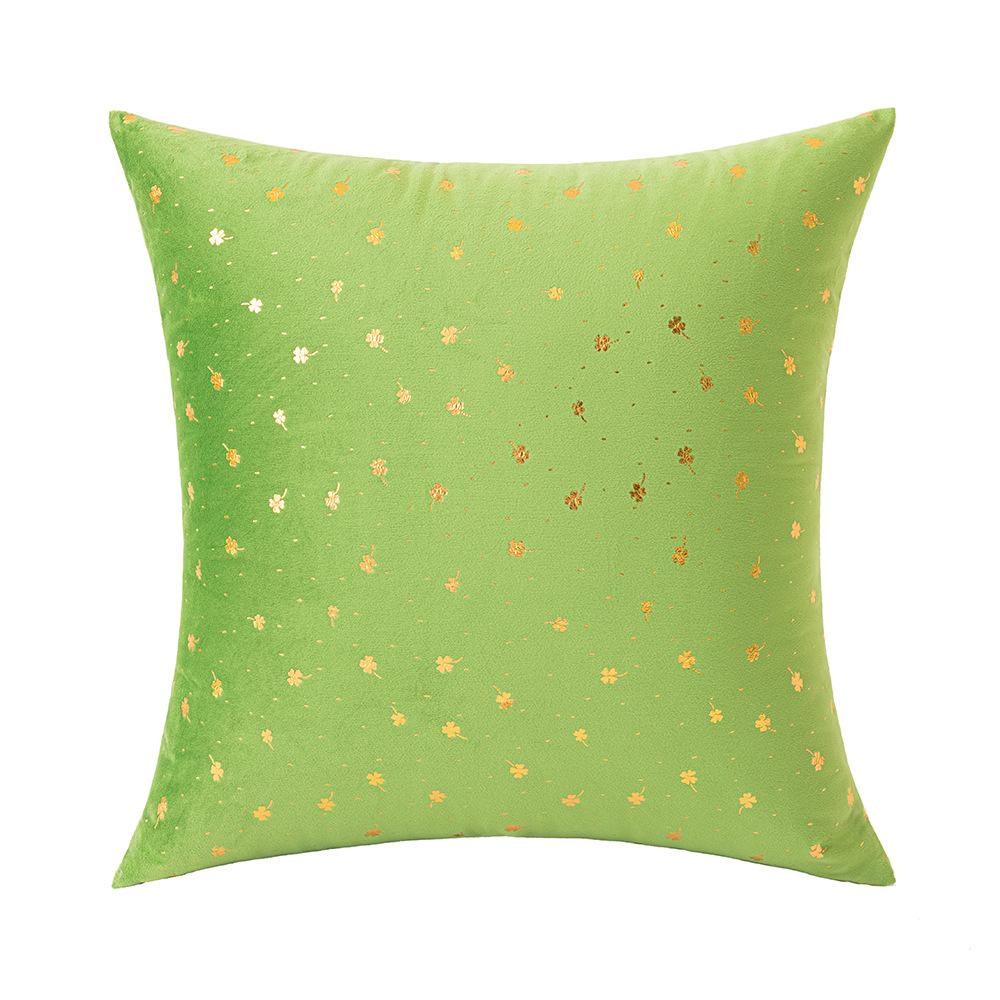 Ins Wind Velvet Pillow Small Four-leaf Clover Gold Pillow Case Sofa Cushion Pillow Office Waist Pillow Case