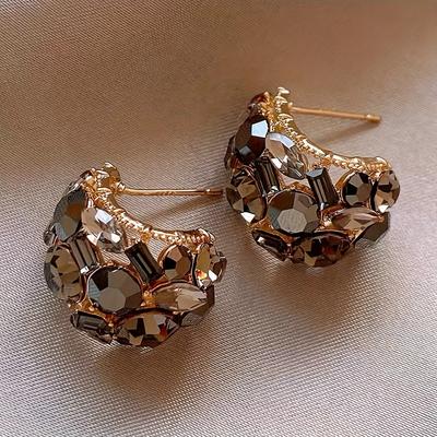 Eleganti orecchini a cerchio in stile vintage francese, perfetti per feste e abbigliamento casual