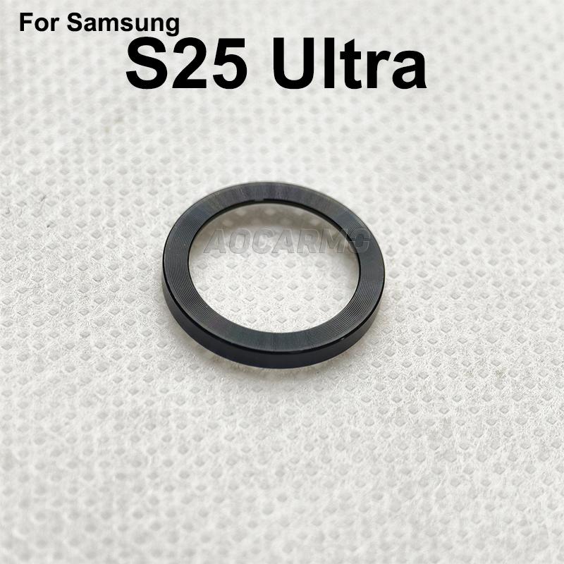 Aocarmo For Samsung Galaxy S25 Ultra SM-S938U/F/0/B S25U Rear Back Camera Lens Ring Metal Frame With Adhesive
