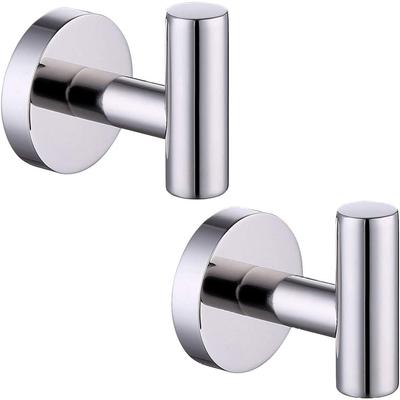 Bath Towel Hook SUS 304 Stainless Steel Coat/Robe Clothes Hook for Bath Kitchen Modern Hotel Style Wall Mounted 2 Pack