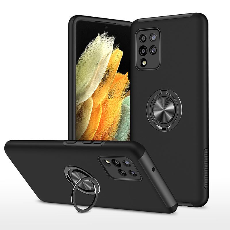 Samsung A42 5G Car Holder Case: Magnetic, Anti-Drop, Hidden Ring Stand, Full Coverage Protection