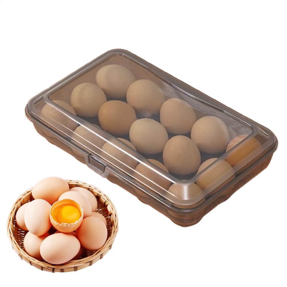 Egg Container For Refrigerator 1015 Grids Stackable Egg Storage Holder With Lid Large Capacity Organizer For Fridge Chicken Egg