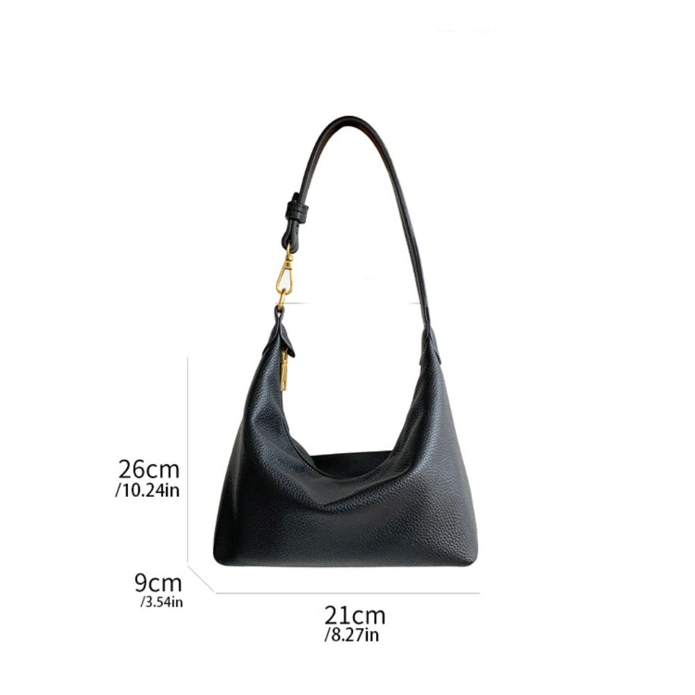 Solid Color PU Hobo Bag Korean Style PU Dumpling Bag Elegant French Style Handbag  Autumn