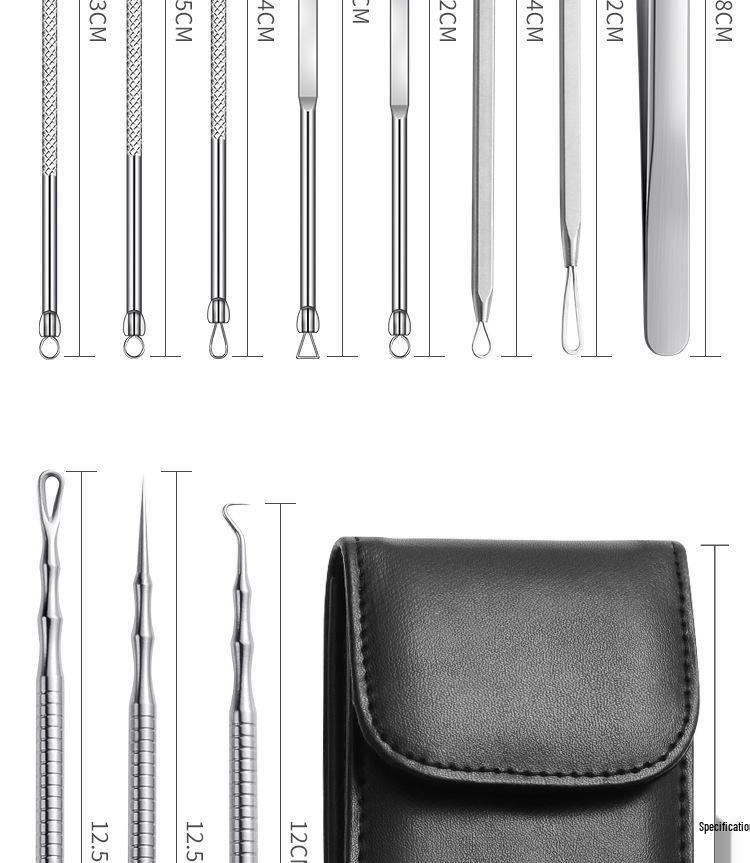 10-Piece Stainless Steel Blackhead and Acne Remover Set