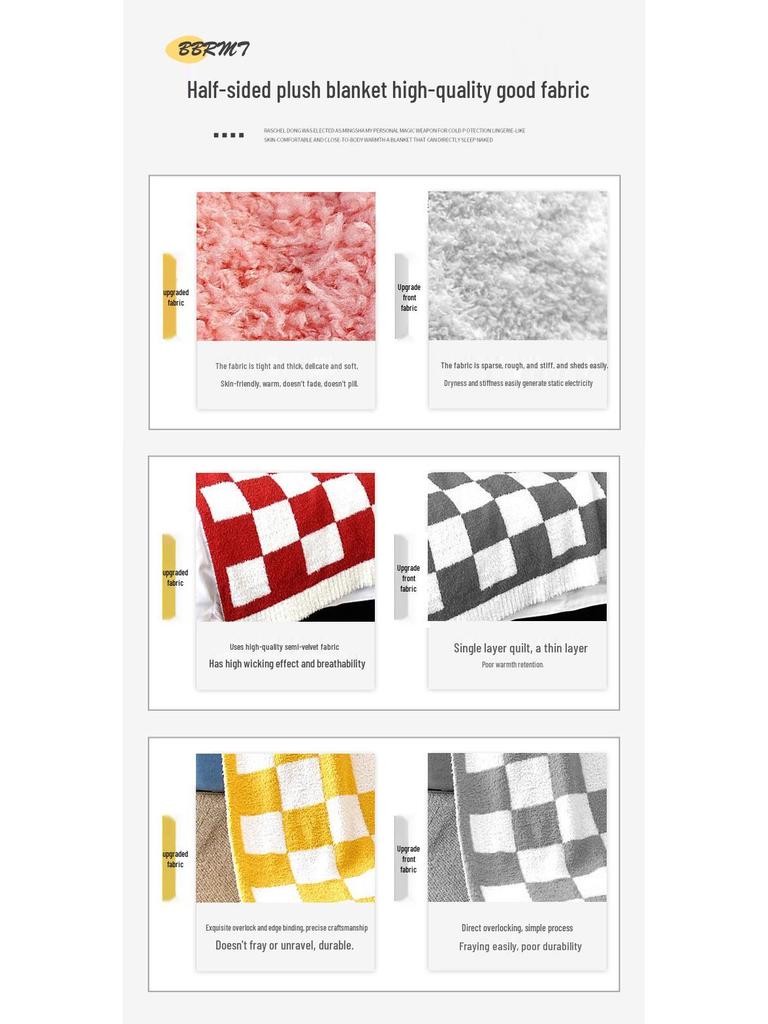 Luxury Checkerboard Velvet Sofa Blanket - Autumn/Winter Edition