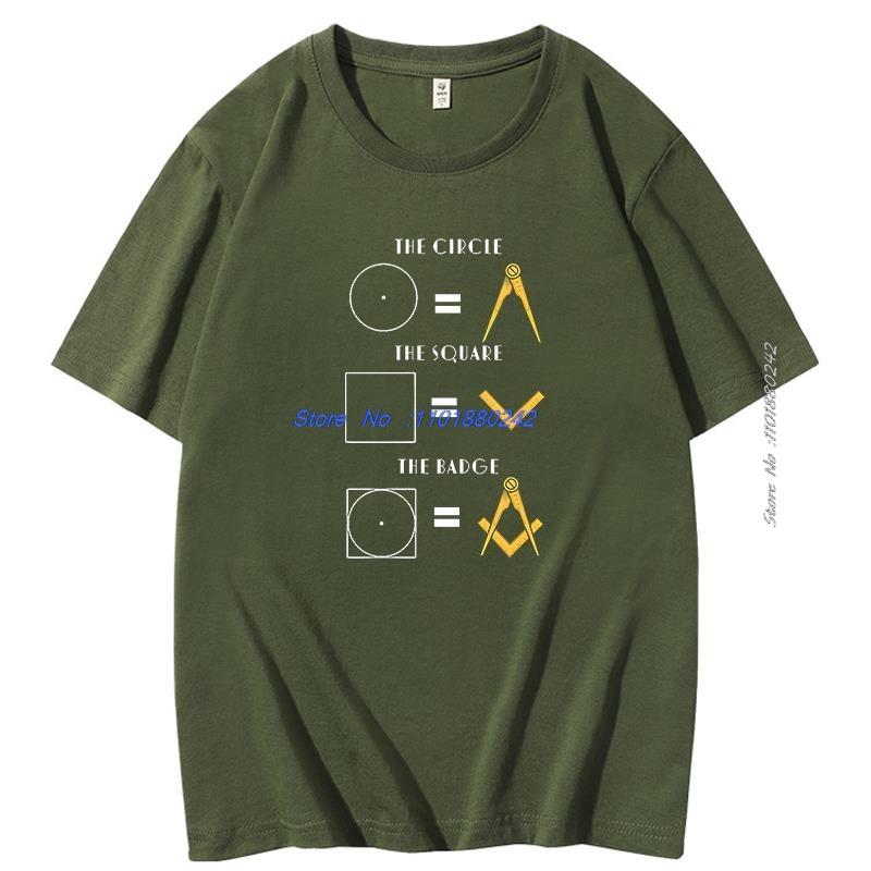The Circle The Square The Badge Clothing Masonic Store Freemason The Badge 4th Of July Man Summer Cotton Short Sleeve Tshirt