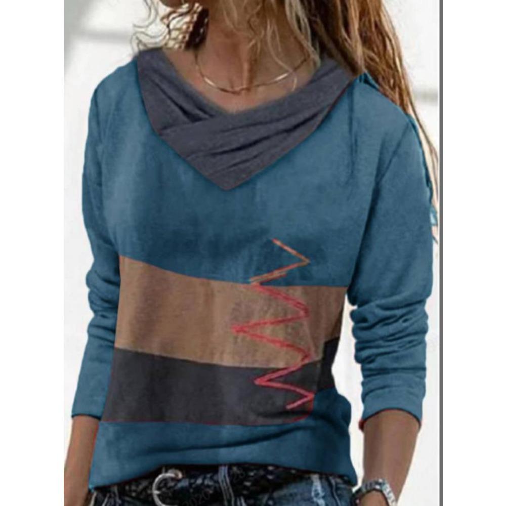 

HNXC Женская мода повседневные осенне-зимние блузки и рубашки с длинным рукавом и V-образным вырезом XXXXL синий