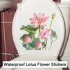 Waterproof Lotus Flower Stickers Leaf Toilet Sticker, Peel and Stick Bathroom Nursery Wall Decor Decal, Removable Lid Sticker