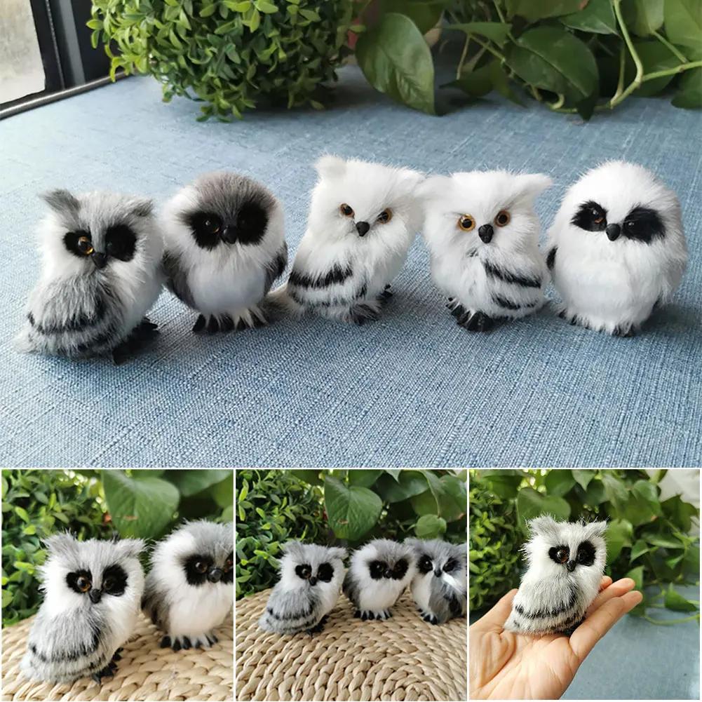Simulation Owl Ornaments Plush Toys Cute Doll Artificial Fur Toy Christmas Tree Decor Pendant Christmas Gift For Kids Home Decor