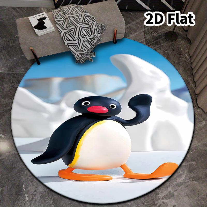 Pingu Round Area Rug Carpet Rug For Living Room Bedroom Sofa Playroom Decor Nonslip Floor Mat
