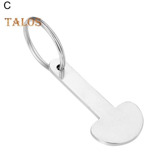 4Pcs Tie Lever Token Keychain Titanium Steel Cart Shopping Keyring Portable Coin Pendant Metal Lever Remover Key Holder
