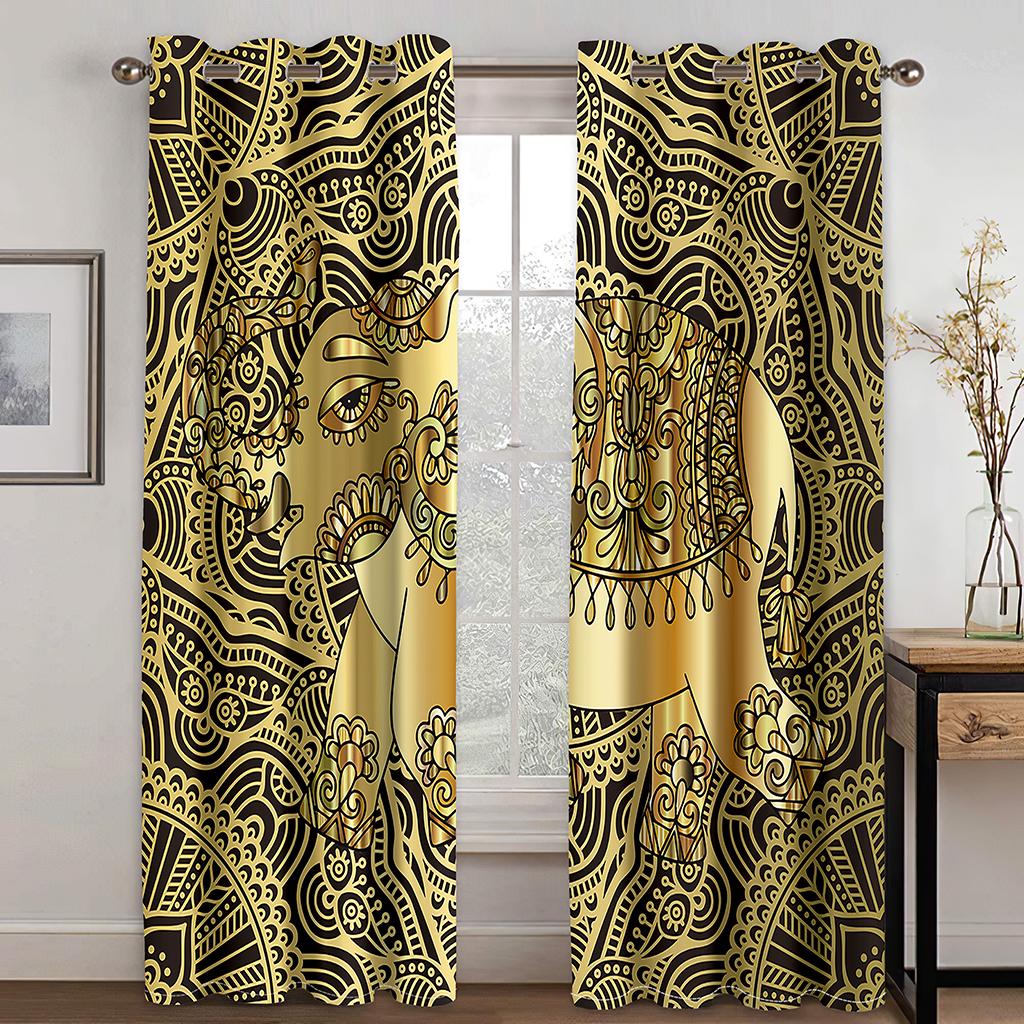 Böhmen Elefanten Fenster Vorhang Schlafzimmer Fenster Vorhänge Wohnzimmer Verdunkelung Vorhänge Cortinas Para La Sala